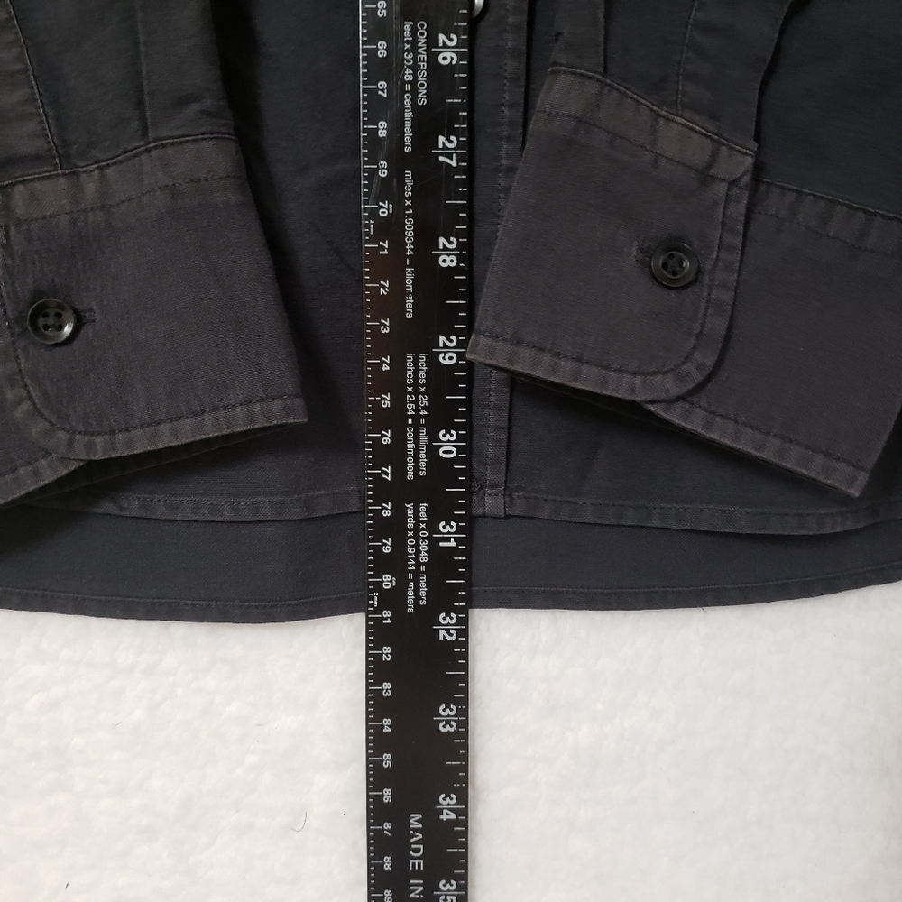 Untickit Solid Black Long Sleeve Button Front Shi… - image 4